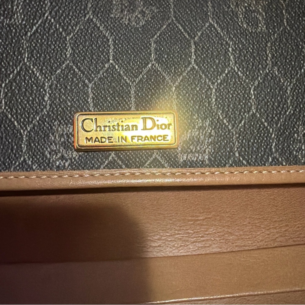 Vintage Christian Dior Black and Honey Brown/Tan Chain Crossbody in EUC - Picture 5 of 7